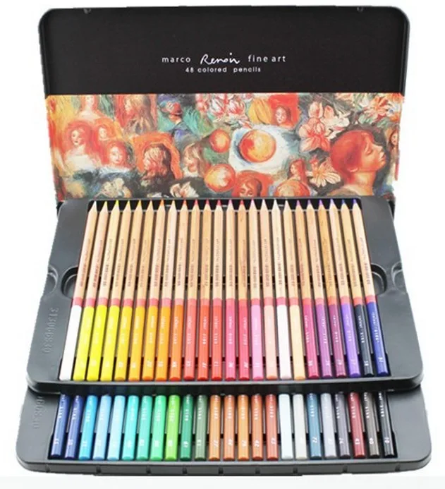 24 36 48 72 Colors Oil Base Art Drawing Non-toxic Pencils Set For Artist Sketch 