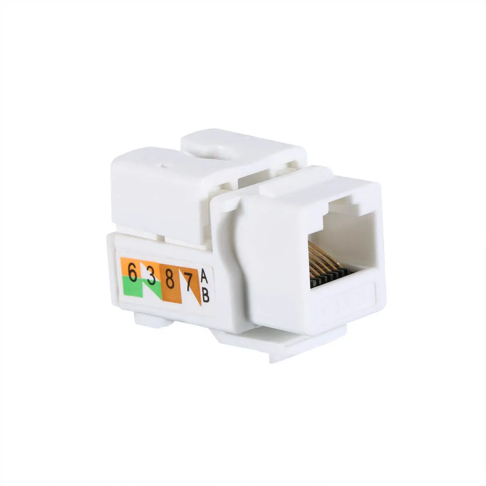

2019 Hot 50 Pcs Generic Cat6 RJ45 Keystone Jack Punch-Down Stand Ethernet Module Coupler For DOY