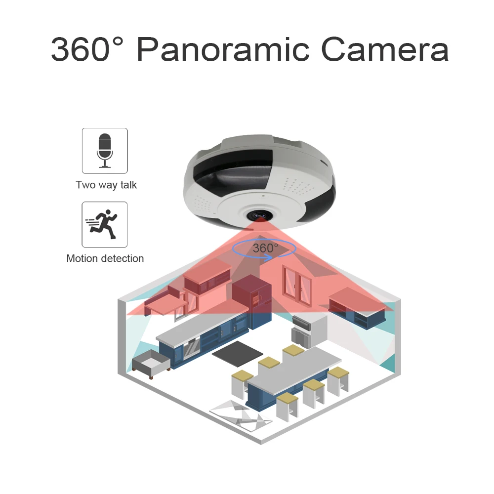 

YuBeter 960p Panoramic Wireless Camera Bulb Home Security Network IP Camera 360 Degree Fisheye Lens Camera Infrared Night Vision