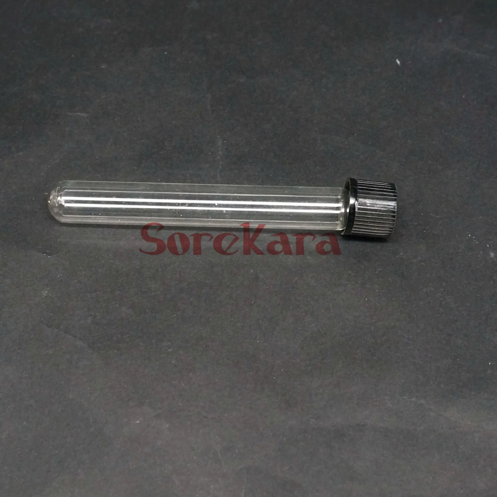 LOT 5 12x100mm Glass Test Tube Round bottom with Screw Cap for Chemistry Laboratory