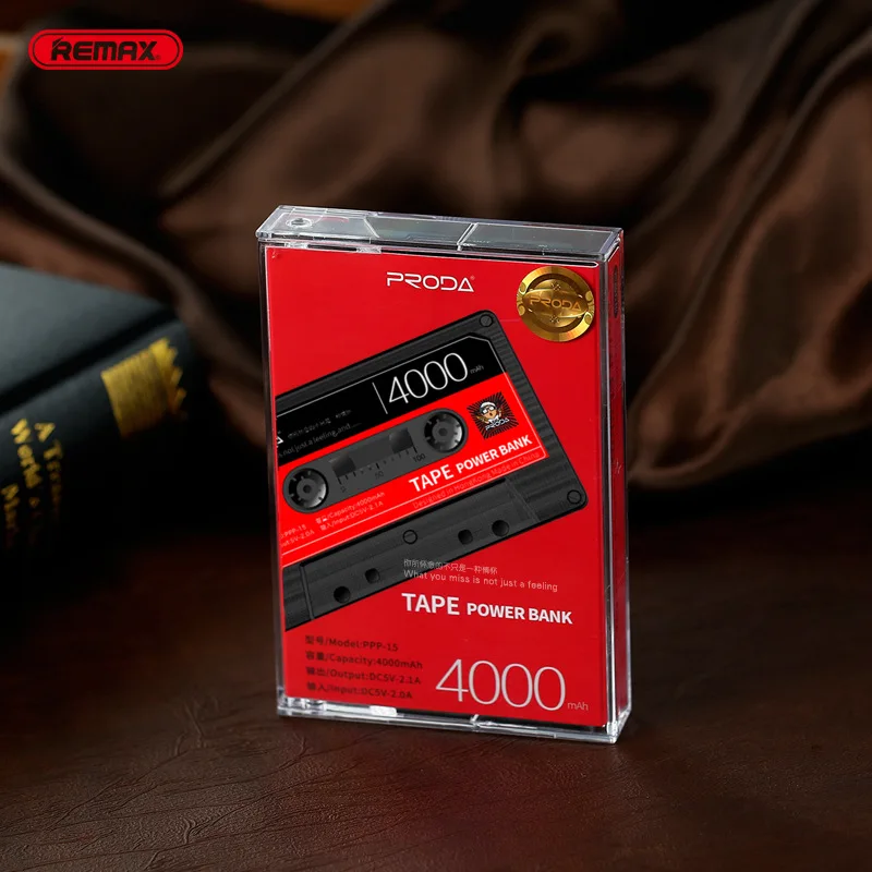 

Original Remax PPP-15 4000mAh power bank Tape Design Mobile Phone Large Capacity Single USB External Battery For Samsung Xiaomi