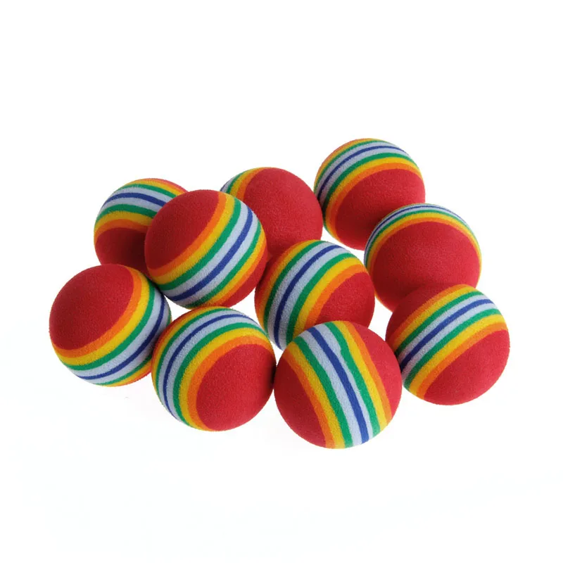 10Pcs Colorful Cat Toy Ball Interactive Cat Toys Play Chewing Rattle Scratch Natural Foam Ball Training Pet Supplies 