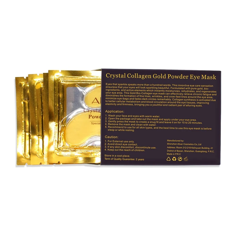 24 K Eye Masks Care Золотая с кристаллами коллагена маска для глаз патчи для глаз против морщин удалить черные маски Eye Care New