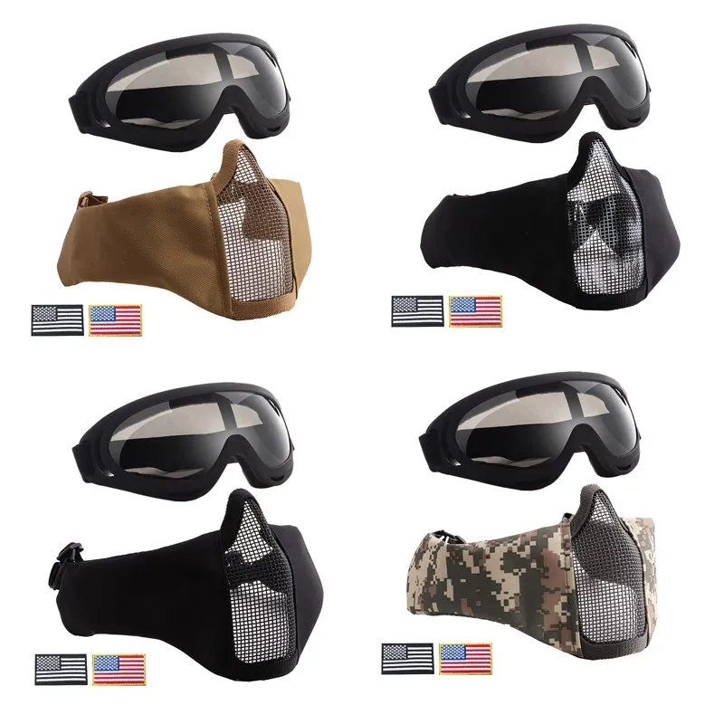 Тактический Открытый шлем набор защитных очков легкий складной ударопрочный защита для полости рта очки спортивные аксессуары