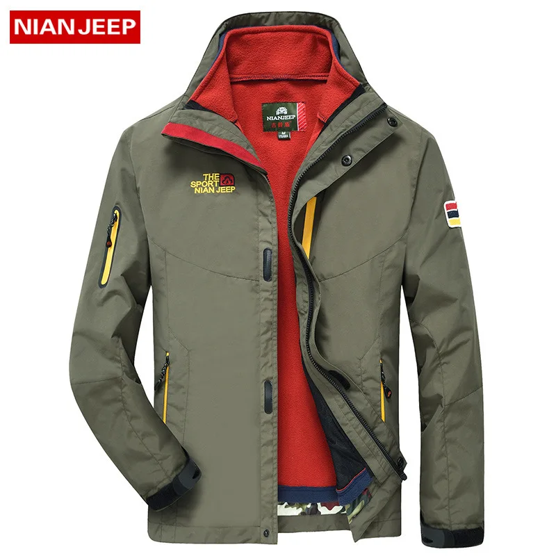 NIAN JEEP брендовая одежда, водонепроницаемая ветровка, верхняя одежда, мужская куртка и пальто размера плюс 3XL 4XL 5XL 155 - Цвет: green