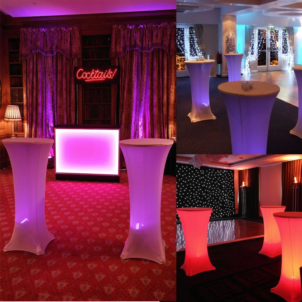 دنة ليكرا غطاء سماط ل 4 الساق 60 سنتيمتر Poseur كوكتيل طاولة بار حفل زفاف حدث زينة