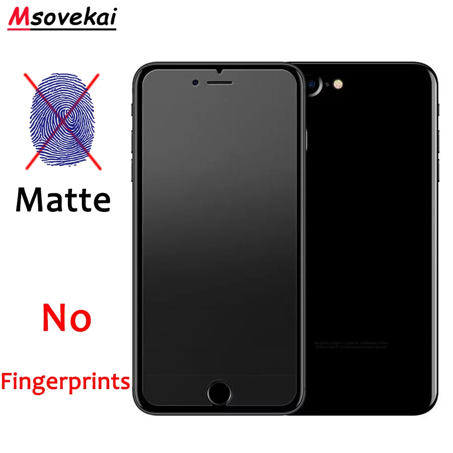 Frosted Matte Tempered Glass For iPhone 8 Plus Xs Max XR 6S 6 7 5S SE Anti-Fingerprint Screen Protector | Мобильные телефоны и