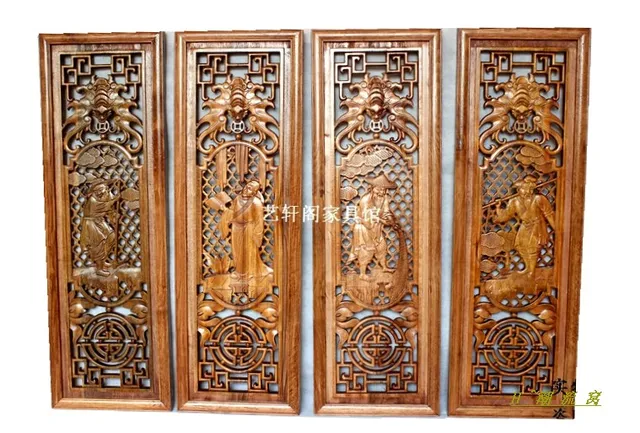 Dongyang Woodcarving Gentleman Farmer, Chinese Antique Doors And Dongyang woodcarving gentleman farmer, Chinese antique doors and Windows partition wall hanging screen porch camphorwood - Dongyang Woodcarving Gentleman Farmer, Chinese Antique Doors And
