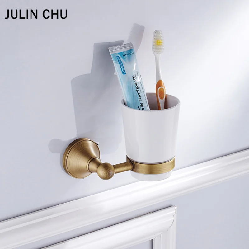 

Toothbrush Antique Holder Gold White Single Toothpaste Holder Brass Chrome Ceramic Cup Holders Black Bathroom Tumbler Rack