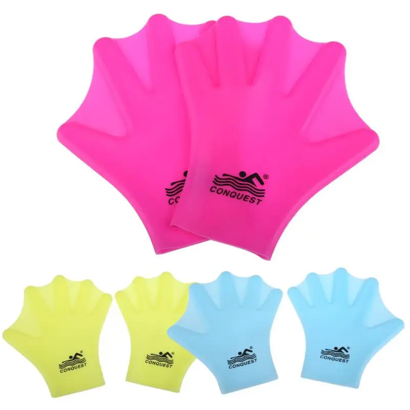 1 пара силиконовая руки плавательные ласты для рук для взрослых плавание пальца Fin лопатки для плавания одежда перчатка для дайвинга