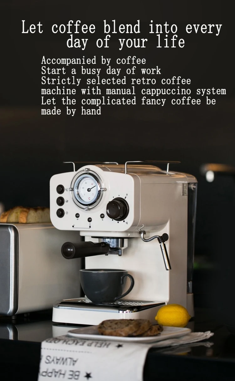 CM5013-3C 15 бар эспрессо машина Хо использовать держать Ретро стиль Итальянский тип пара молочная пена 2 и 1 ручки Простота в использовании