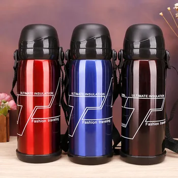 

800ML Creative Double Cover Thermos Water Bottle Stainless Steel with Rope Thermocup Vacuum Flask Coffee Mug Thermoses Bottle