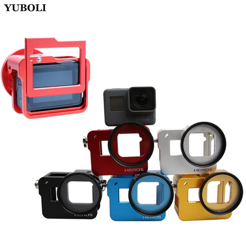 YUBOLI New hero 7 алюминиевый защитный чехол-корпус+ УФ-фильтр для Gopro Go pro hero 5 6 7 черный аксессуары для камеры
