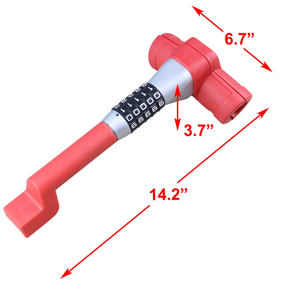 5 Combination Coded Steering Wheel Lock Universal Keyless Twin Hook Lock Anti Theft Locking Device