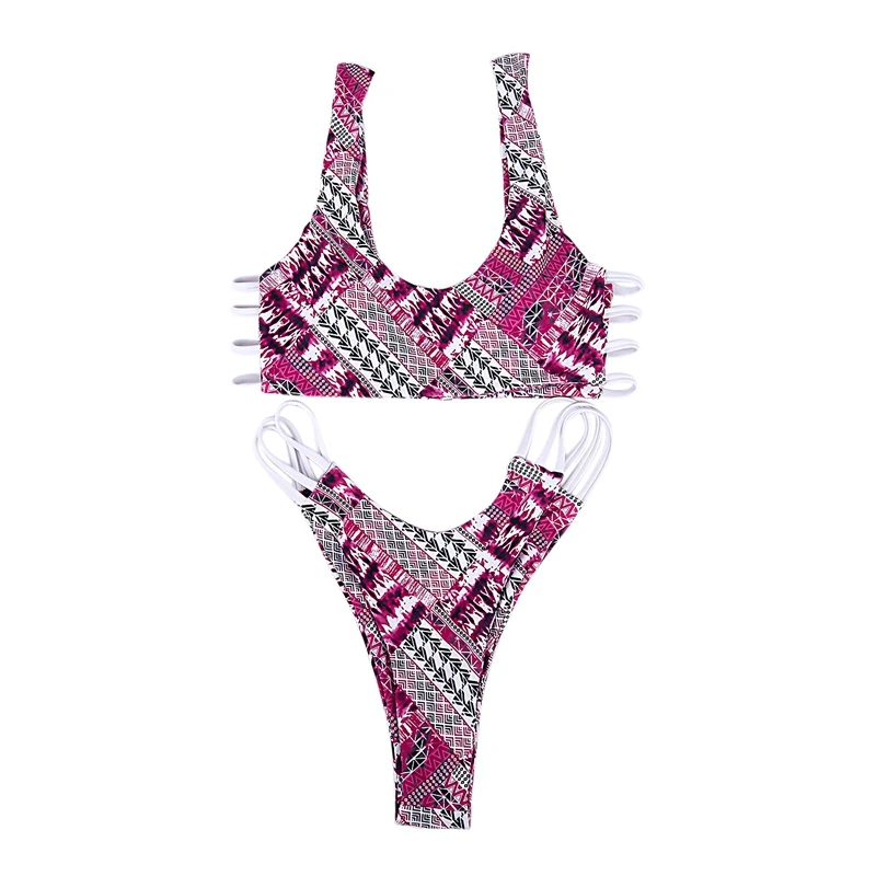 

New Bikini Set Women Swimwear Push Up Swimsuit Female Bathing Suit Striped Bottom Brazilian Bikini Swim Suit