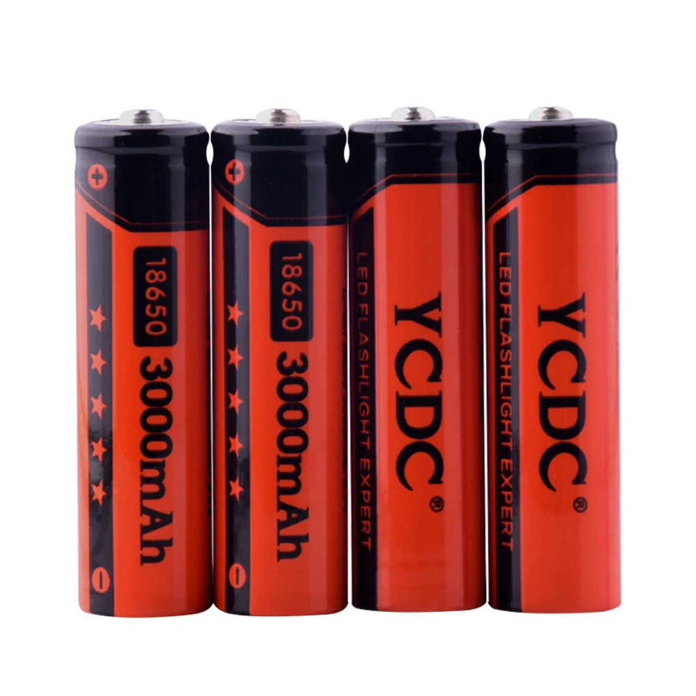 YCDC 4 шт. 18650 литий ионная аккумуляторная батарея 3 7 вольт 3000 мАч батареи с