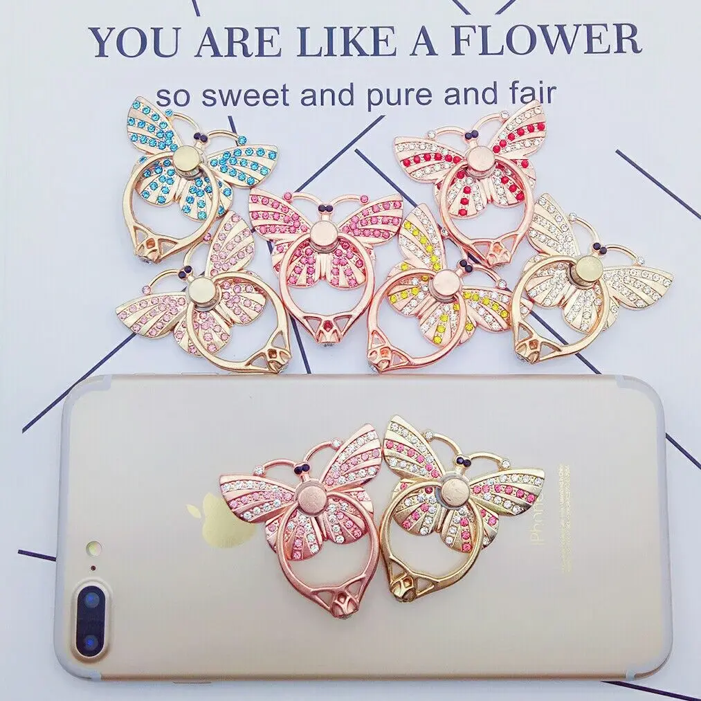 Diamond butterfly Finger Ring Mobile Phone Smartphone Car Mount Bracket Stand Holder For iPhone Samsung Smart Phone ring Diamond butterfly Finger Ring Mobile Phone Smartphone Car Mount Bracket Stand Holder For iPhone Samsung Smart Phone ring