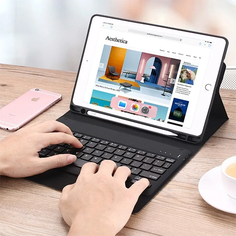 Желе расческа Bluetooth Беспроводной клавиатура для Apple iPad 9,7 5th 6th поколения Флип кожаный чехол смарт-чехол на магните