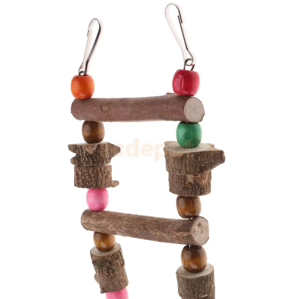 Bird Parrot Rat Hamster Chinchilla Toy, Wooden Ladder Bridge Swing Hanging Ladder Toy for Pet Trainning