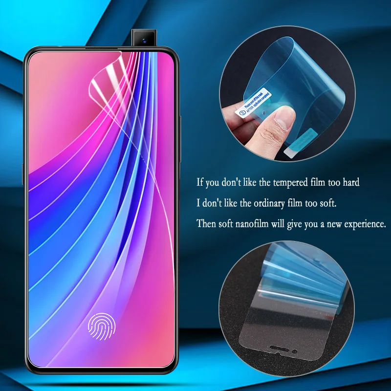 (Не закаленное стекло) Нано мягкая пленка для OPPO A3S A5 F9 A7 A7X AX5 F11 Pro K1 R15X Reno Protector Vivo IQOO