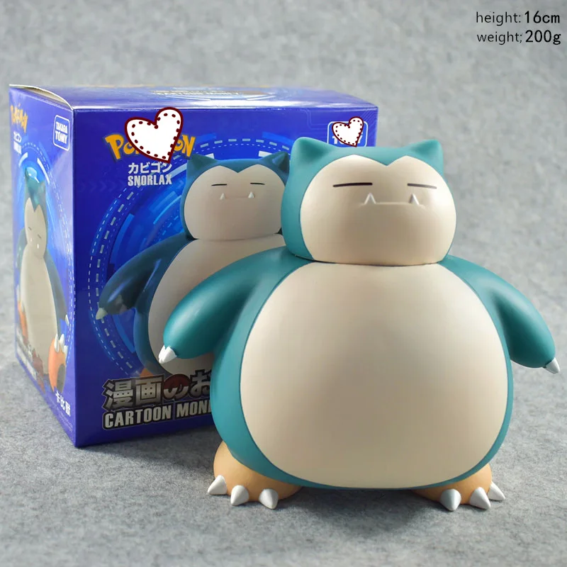 Snorlax модель куклы Копилка Kabigon Рисунок мультфильм Копилка детские игрушки подарок игрушки для детей 16 см - Цвет: style A with box