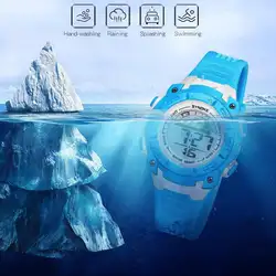Новые водостойкие детские часы для мальчиков и девочек светодиодный цифровой двойной экшн спортивные часы пластиковый будильник Дата