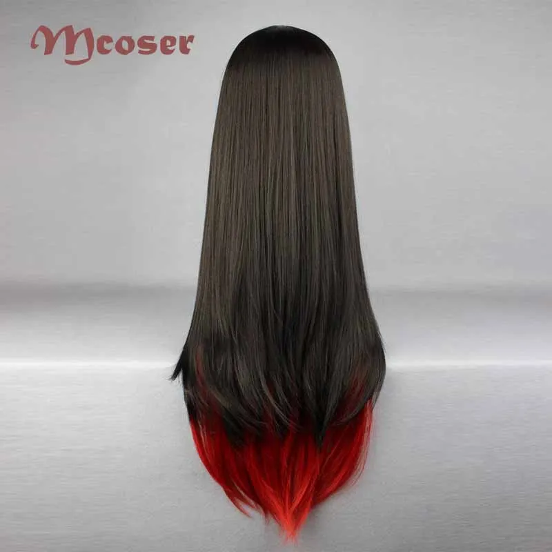 MCOSER 70 см длинные прямые волосы смешанных цветов парик синтетические 100%