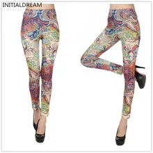 INITIALDREAM бренд горячая распродажа новые принтованные женские леггинсы со средним обхватом талии женские Стрейчевые брюки повседневные брюки женские s леггинсы