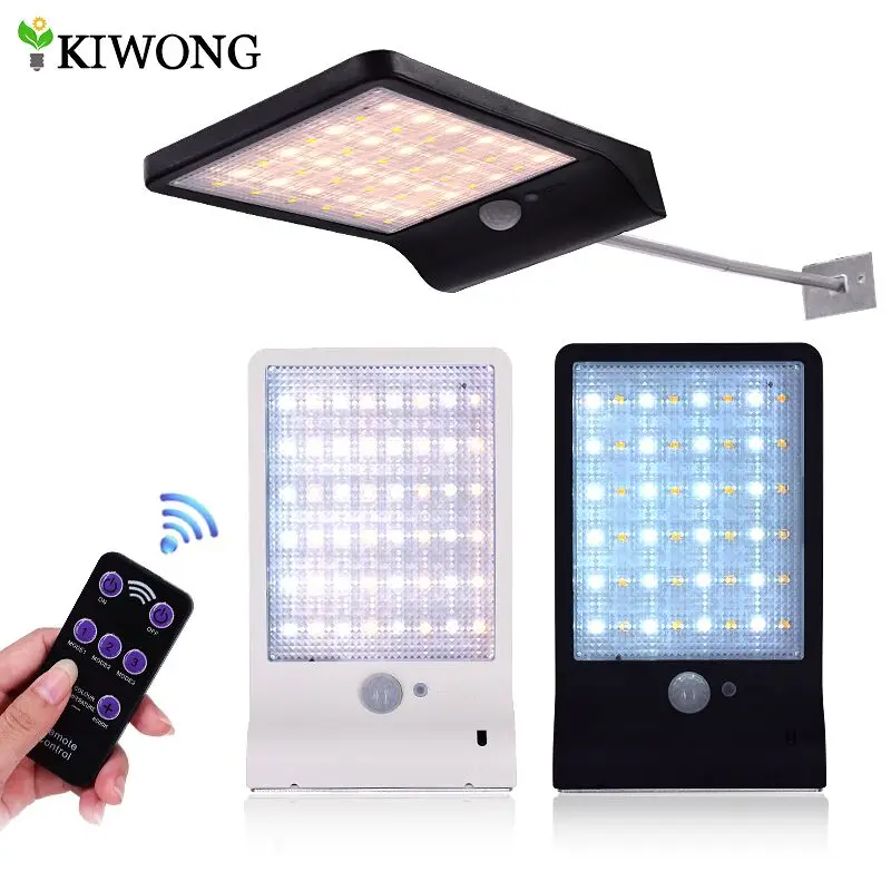 

Upgraded 48 leds Solar Light Color Adjustable With Controller Three Modes Waterproof Lamp Lights For Outdoor Garden Wall Street