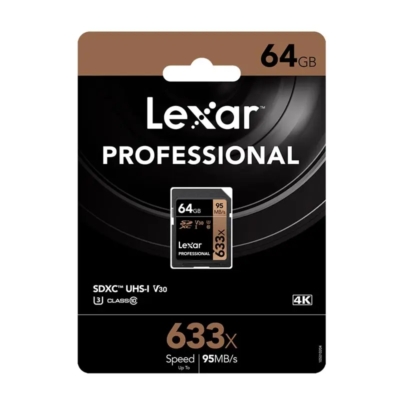 Lexar sd card 64 gb 633x карты памяти Class10 U3 SDXC карт Гб 4 K видео memoria carte memoire для Canon Nikon camera