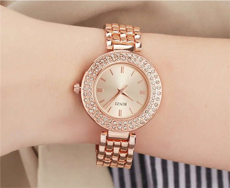 Relogio Feminino montre femme 2018 New Ladies Bracelet Watch For Women Rhinestone Gold Wrist Watch Top Brand Luxury Female Clock (10)
