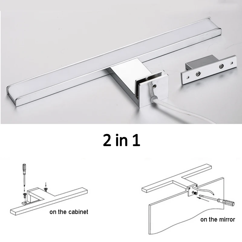 2в1 Linson 5 Вт IP44 CE ROHS хромированная алюминиевая поверхность светодиодный настенный светильник для ванной комнаты зеркальный светильник ac220в светодиодный зеркальный свет