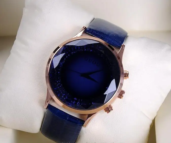 Высокое качество роскошные Часы Для женщин большой циферблат Наручные часы Пояса из натуральной кожи женская обувь часы Для женщин горный