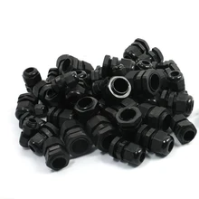BMBY Горячая 50 шт. PG7 PG9 PG11 PG13.5 PG16 черный Пластик Водонепроницаемые кабельные сальники