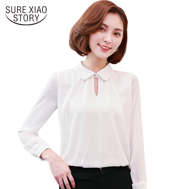 

Solid casual OL chiffon women blouse 2017 elegant fashion new autumn long-sleeved sweet loose women shirt top blusas 561F 30