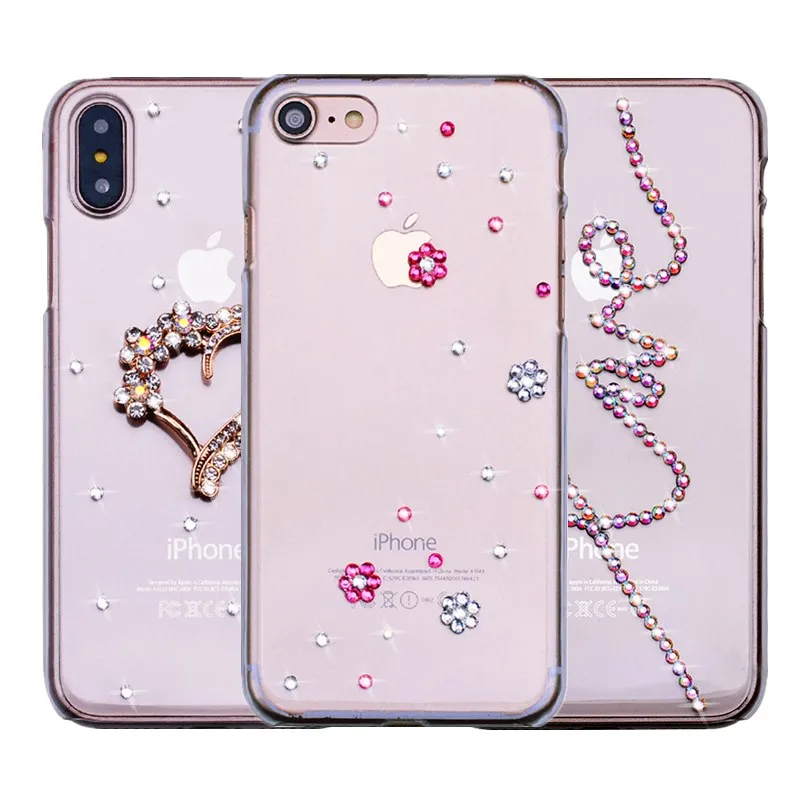 For iPhone X Xs Max XR 8 7 Color diamond Phone Case Slim 3D Bling Hard PC Back Cover 6 6S Plus 5 5S SE 4 4s Cases |