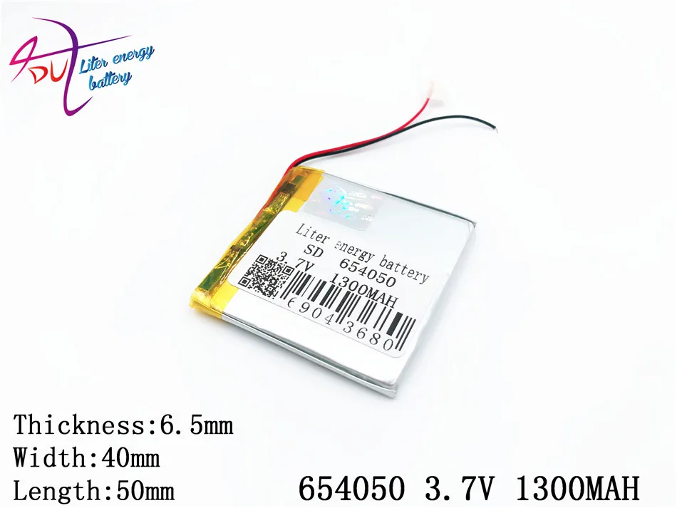 3,7 V 1300 mAH 654050 полимерная литий-ионный/литий-ионный аккумулятор для gps, mp3, mp4, mp5, dvd, bluetooth, Модель Игрушка Мобильный bluetooth