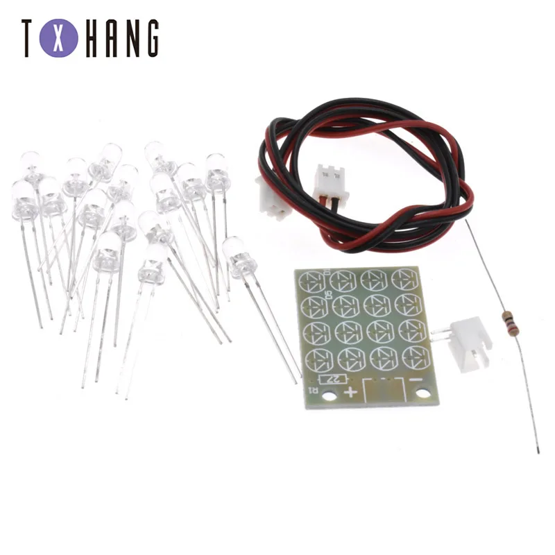 

NE555 + CD4017 Red Blue Double Color Flashing Lights Board Kit StrobePractice Learning DIY Kits Electronic Suite Module