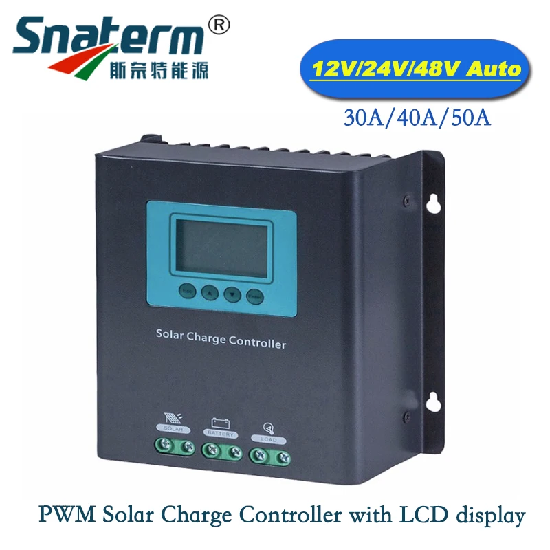 Высокое качество! 50A 40 ампер 30A DC 12V 24V 48V Солнечный PV Контроллер заряда ШИМ