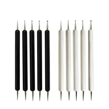 Новая двухголовая акриловая ручка с круглыми головками, 5 шт. в наборе, ручная работа, сделай сам, производная ручка в черном и белом цветах