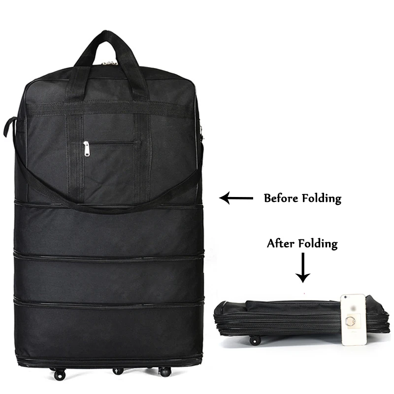 Вещевой Портативный Дорожная сумка на колесиках надувной валик расширяемая Ткань Оксфорд багажные сумки с колесиком ночные сумки