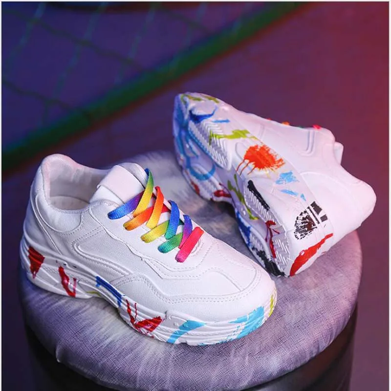 

2019 sneakers Shoes Women Trainers Platform Sneaker Lady Autumn Winter footwear Breathable Baskets Grdient Rainbow zapatos 134