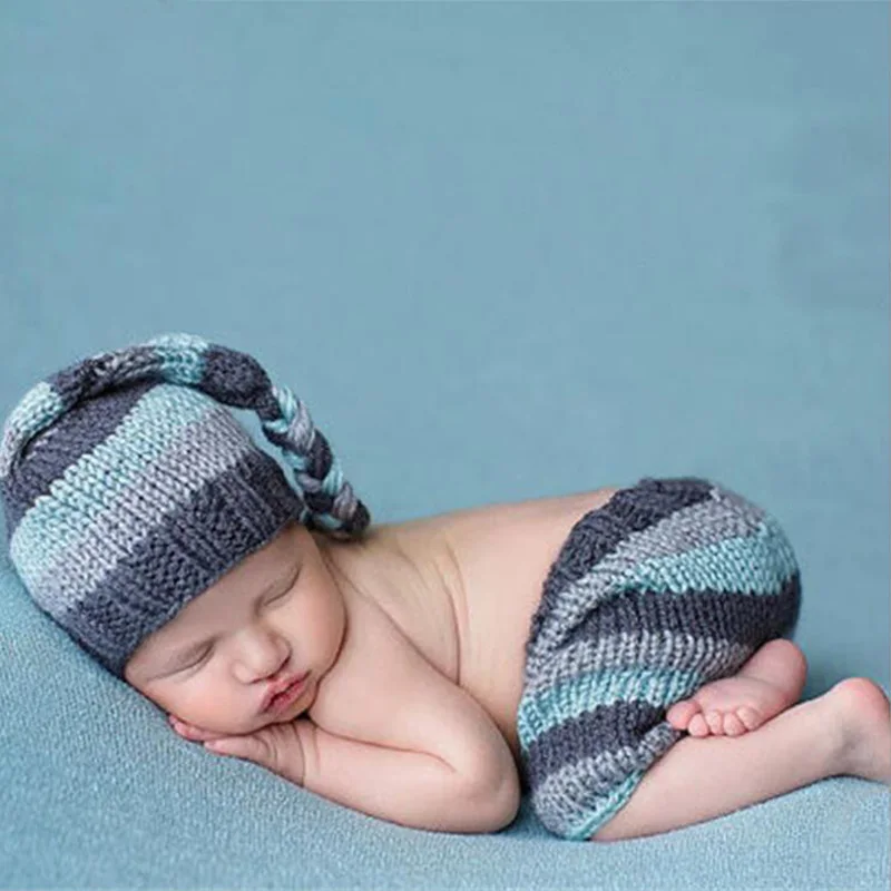 

Baby photo accessories newborn props for photography crochet infant clothes toddler knitting outfit suit new born girl boy shoot