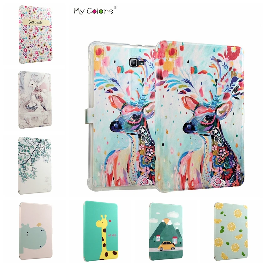 

High Quality PU Leather+Silicon Soft Back Smart Case Cover for Samsung Galaxy Tab A6 10.1 2016 Tablet Case for Samsung T585 T580