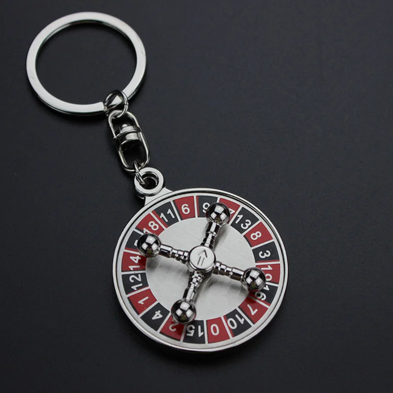 High Quality Russian Roulette Car Keychain Rotatable Plane Key Chain