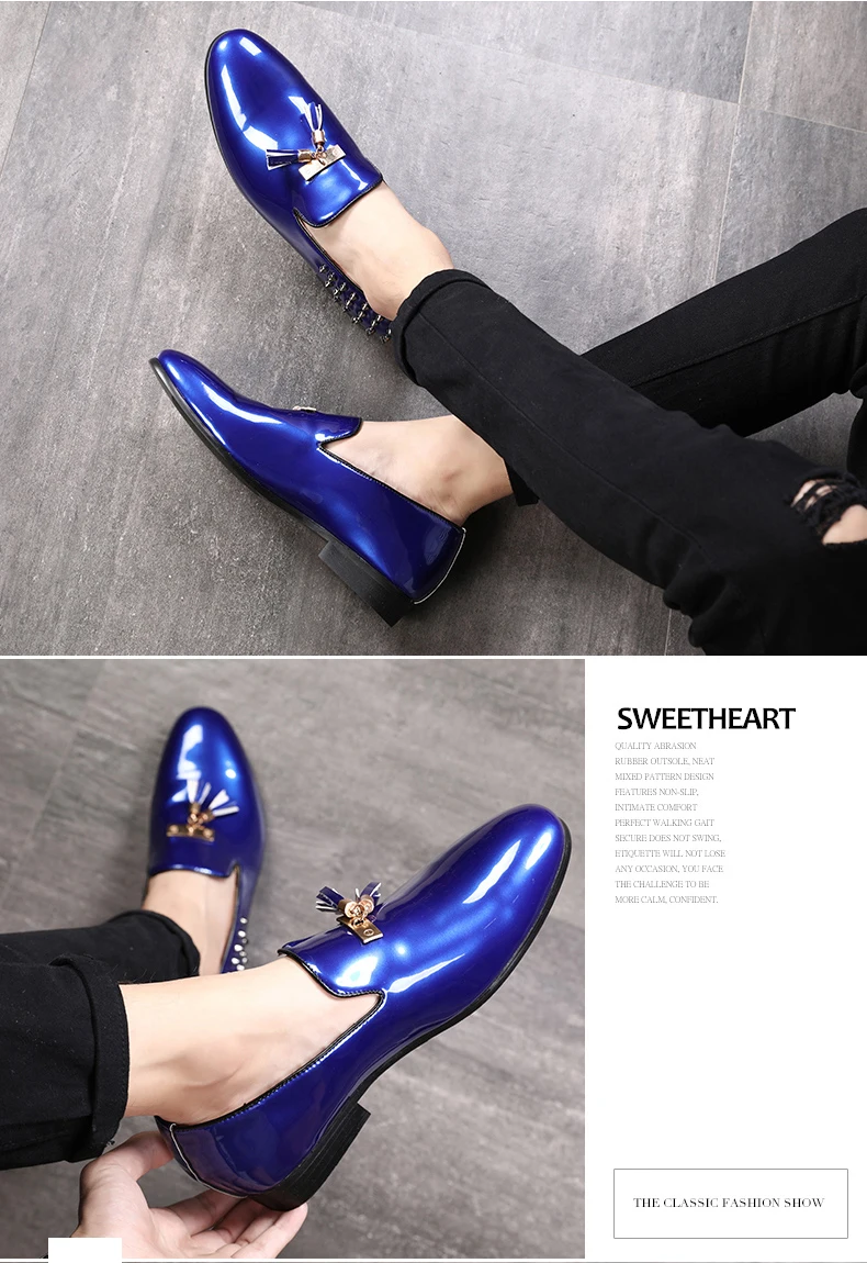 Mens Casual Shoe Wedding Mens Shoes Casual Slip On Red Waterproof Luxury Men Loafers Shoes Gold Fashion Party Shoe Men Plus Size (6)
