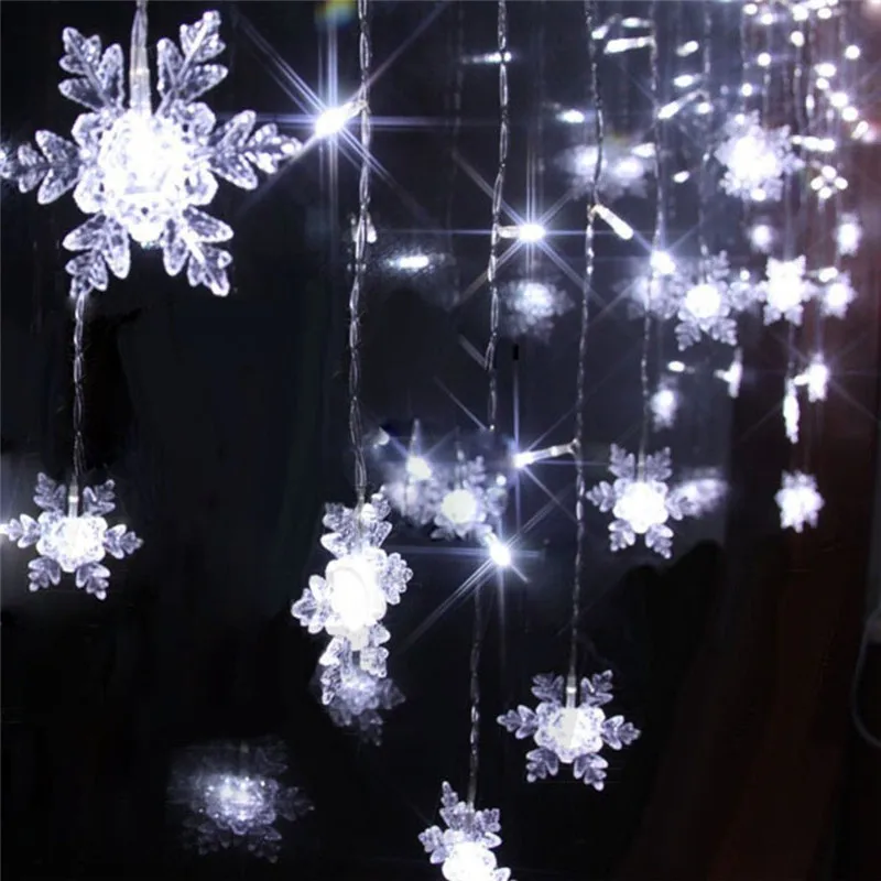 3,5 м 5 м снежинка светодиодный светильник для занавесок AC220V романтический внутренний/наружный декоративный сказочный светильник 8 режимов вечерние, окна, патио ес