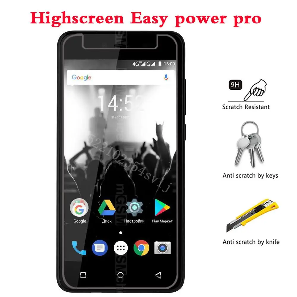 Smartphone Tempered Glass for Highscreen Easy power pro/Easy power Explosion-proof Protective Film Screen Protector cover 5