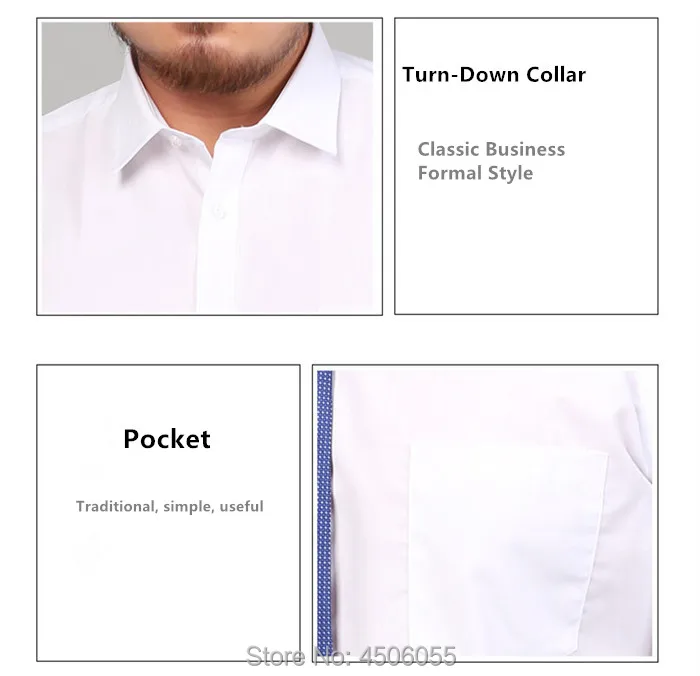 Высокое качество рубашки для мужчин Camisas Белый Черный Мужская s рубашка с длинным рукавом формальный офис бизнес размера плюс 5XL 6XL 7XL 8XL блузка