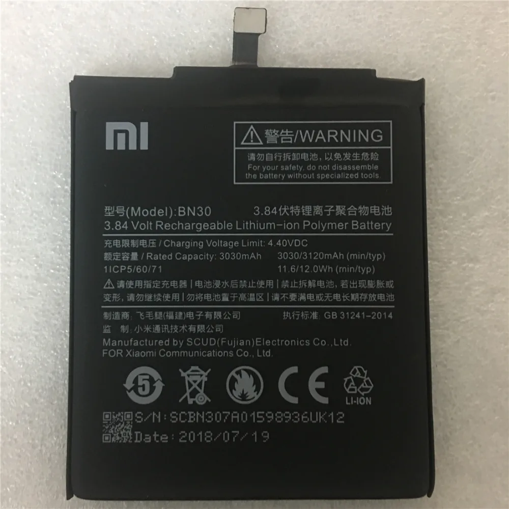 Для Xiaomi Redmi 4A батарея BN30 3120mAh для Redrice Hongmi Аккумулятор смартфон|Аккумуляторы
